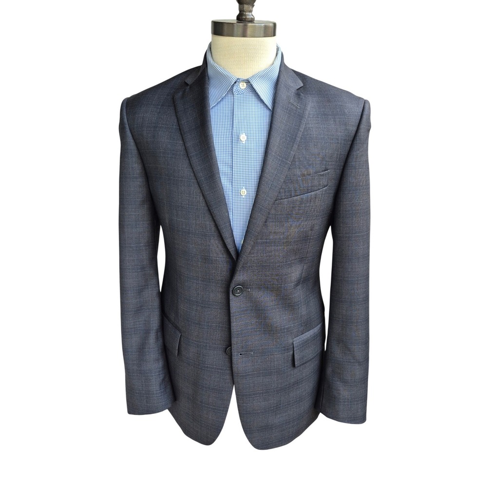 Nordstrom Men's‎ Shop Grey Glen Plaid 100% Wool Blazer Sport Coat 40R